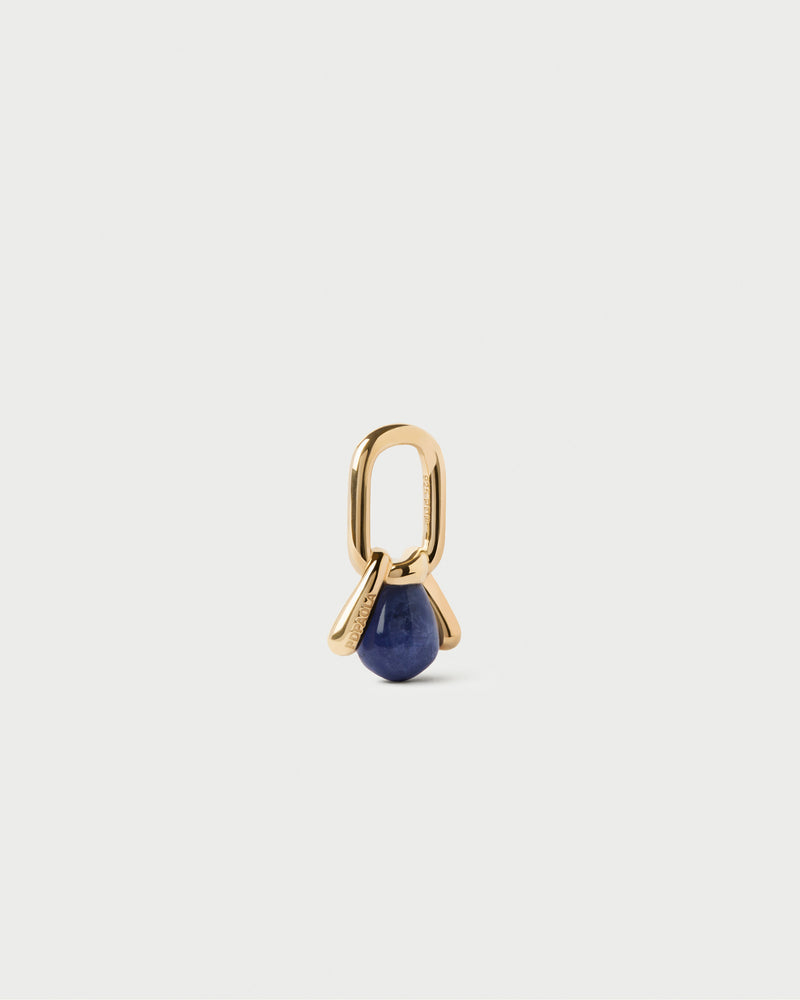 Stackable open knot royal blue gemstone drop pendant to customize necklace or hoops