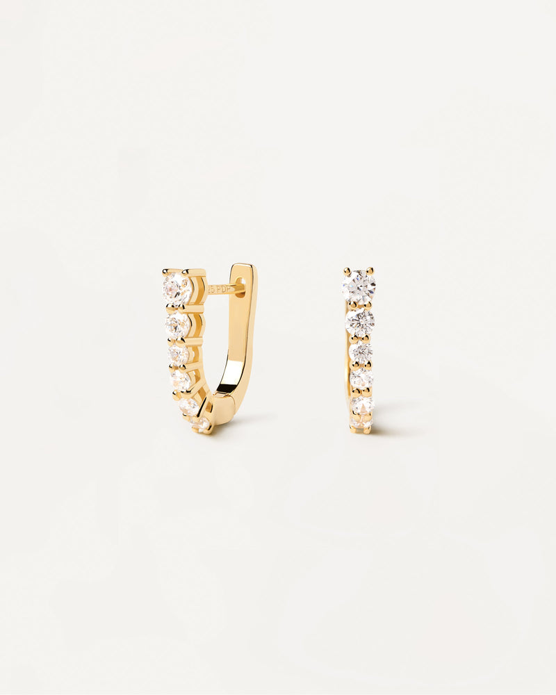 Dainty hoops in gold-plated silver with white zirconia