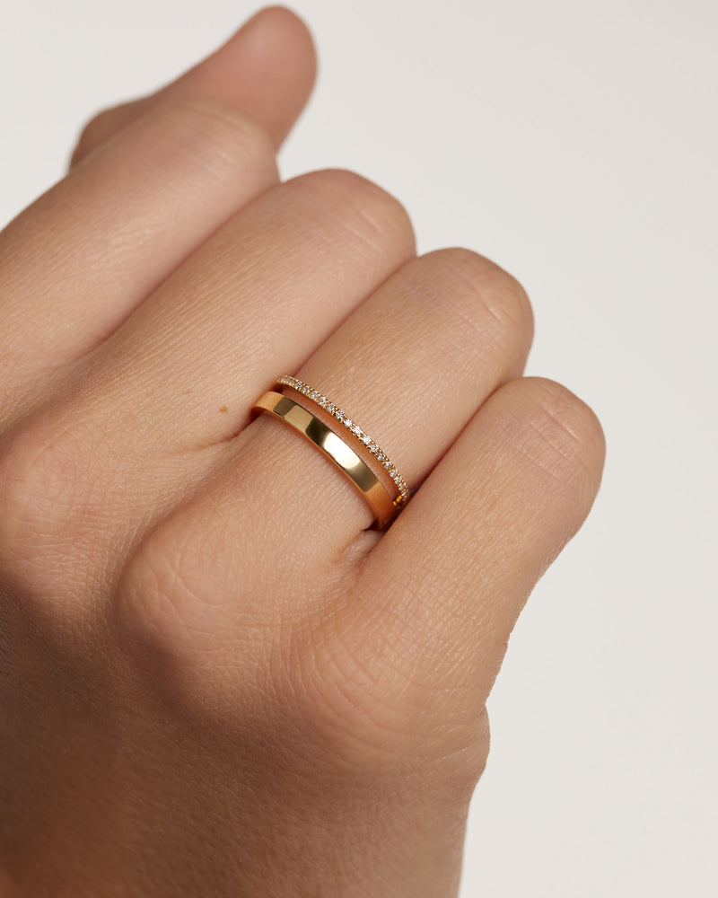 Diamonds and gold Dual Ring - 
  
    18K Gold
  
