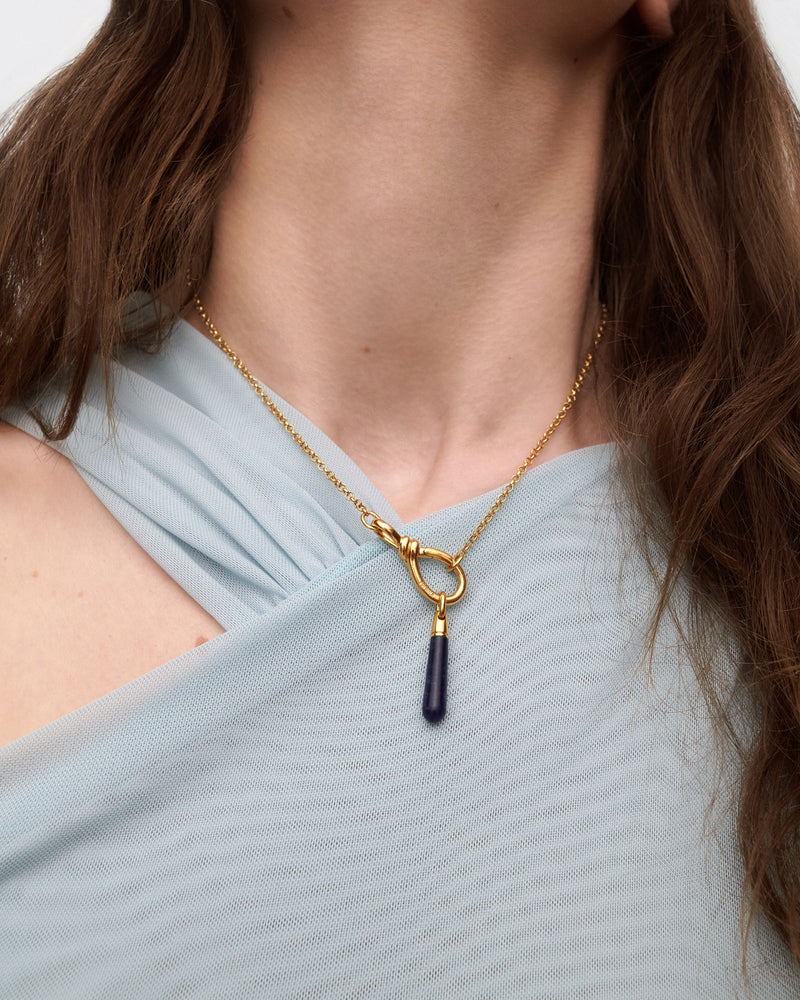 Sodalite large Drop pendant - 
  
    Sterling Silver / 18K Gold plating
  
