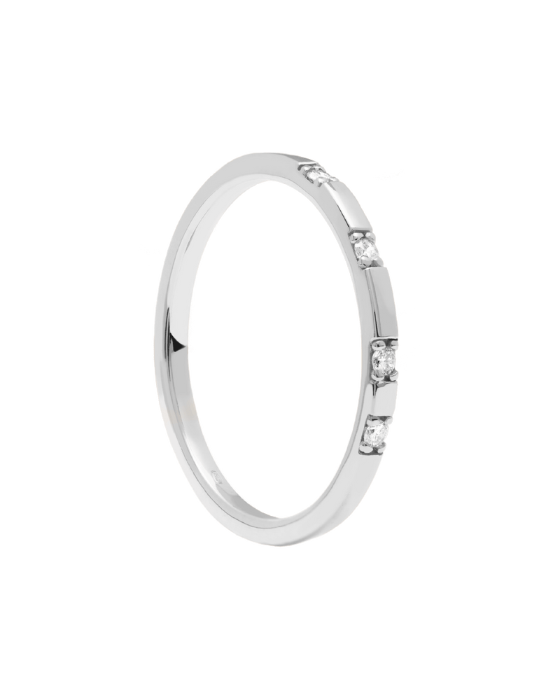 Diamonds and White Gold Frosty Ring - 
  
    18K White gold / Rhodium silver plating
  
