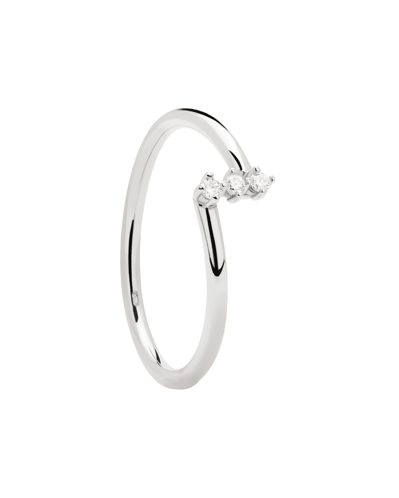 Diamonds and White Gold Balance Ring - 
  
    18K White gold / Rhodium silver plating
  
